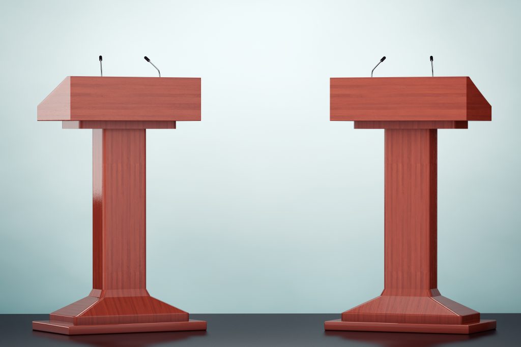 What are the topics of the presidential debate?